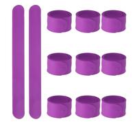 sourcing map 10 Pcs Silicone Slap Bracelets Bulk, Snap Wristbands Bracelets Multicolor Bands Wraps for Party Favors, Classroom Reward, DIY Painting Crafts, Purple