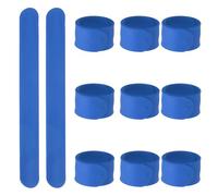 sourcing map 10 Pcs Silicone Slap Bracelets Bulk, Snap Wristbands Bracelets Multicolor Bands Wraps for Party Favors, Classroom Reward, DIY Painting Crafts, Dark Blue
