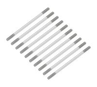 sourcing map 10 Pcs Silver Pushrod Connector Linkage, M3 Threaded Rod 304 Stainless Steel Double End RC Servo Push Rods for RC Airplane Car Boat Helicopter DIY Model Parts, 60mm/2.36"