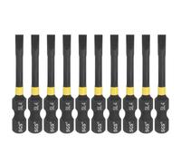 sourcing map 10 Pcs SL4 Slotted Impact Screwdriver Bits 4mm Slotted Tip 1/4" Hex Shank 50mm (2") Long Magnetic Flat Head Screw Driver Drill Bits Phosphated S2 Steel for Electric Power Tool
