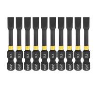 sourcing map 10 Pcs SL6 Slotted Impact Screwdriver Bits 6mm Slotted Tip 1/4" Hex Shank 50mm (2") Long Magnetic Flat Head Screw Driver Drill Bits Phosphated S2 Steel for Electric Power Tool