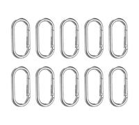 sourcing map 10 Pcs Spring O Rings Oval Metal Clips 1.3 Inch Spring Key Ring Buckle Clasps Connector Accessories for Bags Handbags Luggage Purse Hardware Keychain DIY Crafts, Silver