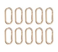 sourcing map 10 Pcs Spring O Rings Oval Metal Clips 1.3 Inch Spring Key Ring Buckle Clasps Connector Accessories for Bags Handbags Luggage Purse Hardware Keychain DIY Crafts, Gold