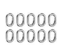 sourcing map 10 Pcs Spring O Rings Oval Metal Clips 1.7 Inch Spring Key Ring Buckle Clasps Connector Accessories for Bags Handbags Luggage Purse Hardware Keychain DIY Crafts, Silver