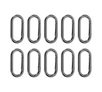 sourcing map 10 Pcs Spring O Rings Oval Metal Clips 1.7 Inch Spring Key Ring Buckle Clasps Connector Accessories for Bags Handbags Luggage Purse Hardware Keychain DIY Crafts, Black