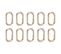 sourcing map 10 Pcs Spring O Rings Oval Metal Clips 1.7 Inch Spring Key Ring Buckle Clasps Connector Accessories for Bags Handbags Luggage Purse Hardware Keychain DIY Crafts, Gold