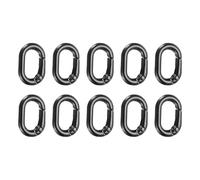 sourcing map 10 Pcs Spring O Rings Oval Metal Clips 1 Inch Spring Key Ring Buckle Clasps Connector Accessories for Bags Handbags Luggage Purse Hardware Keychain DIY Crafts, Black