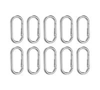 sourcing map 10 Pcs Spring Oval Rings, 16mm/0.6" ID 34mm/1.3" OD Spring Key Ring Clips Snap Buckle Zinc Alloy Trigger Rings for Keyring Buckle Handbag Purses Bags Wallets, White
