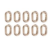 sourcing map 10 Pcs Spring Oval Rings, 7mm/0.3" ID 15.5mm/0.6" OD Spring Key Ring Clips Snap Buckle Zinc Alloy Trigger Rings for Keyring Buckle Handbag Purses Bags Wallets, Light Gold