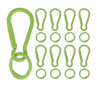 sourcing map 10 Pcs Spring Snap Clip, Spring Snap Key Chain Hook with O Ring, Multipurpose Candy Color Quick Link Keychain Clips Buckle for DIY Lanyard Crafts Camping Backpacking, Green