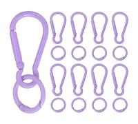 sourcing map 10 Pcs Spring Snap Clip, Spring Snap Key Chain Hook with O Ring, Multipurpose Candy Color Quick Link Keychain Clips Buckle for DIY Lanyard Crafts Camping Backpacking, Purple