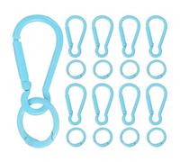 sourcing map 10 Pcs Spring Snap Clip, Spring Snap Key Chain Hook with O Ring, Multipurpose Candy Color Quick Link Keychain Clips Buckle for DIY Lanyard Crafts Camping Backpacking, Blue