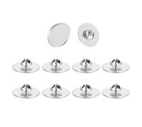 sourcing map 10 Pcs Stainless Steel Brooch Tray, 25mm Round Blank Pins with Butterfly Pin Backs Setting Tray for DIY Jewelry Craft Lapel Making Supplies, Silver