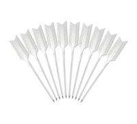 sourcing map 10 Pcs Stainless Steel Cocktail Picks, 4.7 Inch Martini Picks Fruit Sticks Metal Skewers Reusable for Drinks Olives Appetizers Fruit Decorative, Silver (Feather)