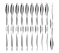 sourcing map 10 Pcs Stainless Steel Crab Forks 6.5 Inch Seafood Forks Crab Legs Cracker Utensils Seafood Picks Tools for Lobster, Crab, Crawfish, Prawns and Shrimp Seafood (Silver)
