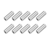 sourcing map 10 Pcs Stainless Steel Spacers, 3mm ID x 6mm OD x 16mmL 304 Stainless Steel Bushing Screw Standoff Unthreaded Round Spacer for 1/8" or M3 Screws Bolts Nuts