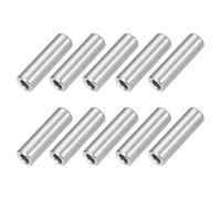 sourcing map 10 Pcs Stainless Steel Spacers, 3mm ID x 6mm OD x 20mmL 304 Stainless Steel Bushing Screw Standoff Unthreaded Round Spacer for 1/8" or M3 Screws Bolts Nuts
