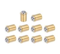 sourcing map 10 Pcs Stainless Steel Spring Plunger, 20 x 13 mm Precision Spring-Loaded Ball Catch Latch Catcher Roller Catches for Furniture Door Wardrobes Closet Drawer Locking(27N), Brass