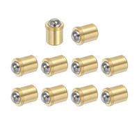 sourcing map 10 Pcs Stainless Steel Spring Plunger, 7.5 x 5.5 mm Precision Spring-Loaded Ball Catch Latch Catcher Roller Catches for Furniture Door Wardrobes Closet Drawer Locking(15N), Brass