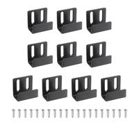 sourcing map 10 Pcs Stainless Steel Tile Hanger, Adjustable Heavy Duty Wall Mount Bracket Display Wall Hook Fastener with Screws for Mirror Picture Frame, Black, 20mm(13/16") Inner Width