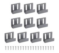 sourcing map 10 Pcs Stainless Steel Tile Hanger, Adjustable Heavy Duty Wall Mount Bracket Display Wall Hook Fastener with Screws for Mirror Picture Frame, Sand Grey, 15mm(9/16") Inner Width