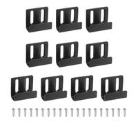 sourcing map 10 Pcs Stainless Steel Tile Hanger, Adjustable Heavy Duty Wall Mount Bracket Display Wall Hook Fastener with Screws for Mirror Picture Frame, Black, 15mm(9/16") Inner Width