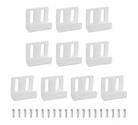 sourcing map 10 Pcs Stainless Steel Tile Hanger, Adjustable Heavy Duty Wall Mount Bracket Display Wall Hook Fastener with Screws for Mirror Picture Frame, Sand White, 15mm(9/16") Inner Width