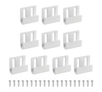 sourcing map 10 Pcs Stainless Steel Tile Hanger, Adjustable Heavy Duty Wall Mount Bracket Display Wall Hook Fastener with Screws for Mirror Picture Frame, Sand White, 10mm(3/8") Inner Width