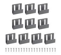 sourcing map 10 Pcs Stainless Steel Tile Hanger, Adjustable Heavy Duty Wall Mount Bracket Display Wall Hook Fastener with Screws for Mirror Picture Frame, Sand Grey, 10mm(3/8") Inner Width