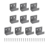 sourcing map 10 Pcs Stainless Steel Tile Hanger, Heavy Duty Wall Mount Bracket Display Wall Hook Fastener with Screws for Mirror Picture Frame, Sand Grey, 20mm(13/16") Inner Width