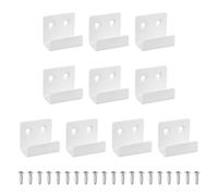 sourcing map 10 Pcs Stainless Steel Tile Hanger, Heavy Duty Wall Mount Bracket Display Wall Hook Fastener with Screws for Mirror Picture Frame, Sand White, 20mm(13/16") Inner Width
