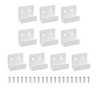 sourcing map 10 Pcs Stainless Steel Tile Hanger, Heavy Duty Wall Mount Bracket Display Wall Hook Fastener with Screws for Mirror Picture Frame, Sand White, 15mm(9/16") Inner Width