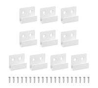 sourcing map 10 Pcs Stainless Steel Tile Hanger, Heavy Duty Wall Mount Bracket Display Wall Hook Fastener with Screws for Mirror Picture Frame, Sand White, 10mm(3/8") Inner Width