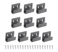 sourcing map 10 Pcs Stainless Steel Tile Hanger, Heavy Duty Wall Mount Bracket Display Wall Hook Fastener with Screws for Mirror Picture Frame, Sand Grey, 10mm(3/8") Inner Width