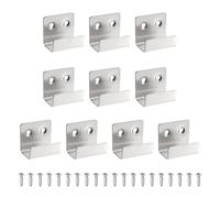 sourcing map 10 Pcs Stainless Steel Tile Hanger, Heavy Duty Wall Mount Bracket Display Wall Hook Fastener with Screws for Mirror Picture Frame, Silver Tone, 20mm(13/16") Inner Width