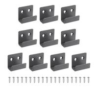 sourcing map 10 Pcs Stainless Steel Tile Hanger, Heavy Duty Wall Mount Bracket Display Wall Hook Fastener with Screws for Mirror Picture Frame, Sand Grey, 15mm(9/16") Inner Width