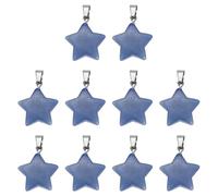 sourcing map 10 Pcs Star Stone Pendants, 20mm Natural Crystal Star Charm Dark Blue Pentagram Charms Worry Stones for Meditation Energy DIY Necklace Jewelry Making