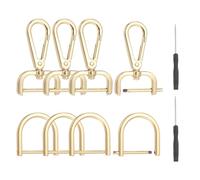 sourcing map 10 Pcs Swivel Clasp Hooks, Detachable Snap Hooks Swivel Lobster Claw Clasps with D Rings and Screwdriver for Bag Strap Purse Lanyard DIY Craft Hardware (Light Gold, 0.98Inch)