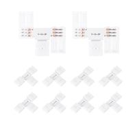 sourcing map 10 Pcs T-Shaped 3 Pin 10mm LED Strip Lights Connectors Solderless Extendable Terminal Adapters for RGB LED Strip Lights DIY Lighting Projects