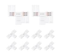 sourcing map 10 Pcs T-Shaped 3 Pin 8mm LED Strip Lights Connectors Solderless Extendable Terminal Adapters for RGB LED Strip Lights DIY Lighting Projects
