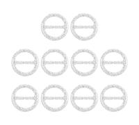 sourcing map 10 Pcs T-Shirt Clips, 25mm Plastic Scarf Ring Clip Round Tie Circle Clip Buckle Fashion Clothes Corner Knotted Button for Women's Silk Clothing Decoration, White