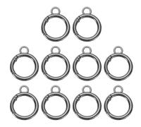 sourcing map 10 Pcs Trigger Spring O Rings, 5/8"(16mm) Key Ring Clips Snap Buckle with Fixed Eyelet Zinc Alloy Trigger Rings for Keyring Buckle Handbag Purses Bags Wallets, Black