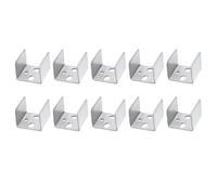 sourcing map 10 Pcs U Bracket for 1.46 Panels, 36 x 37 x 28mm Metal U Shaped Fasteners Brackets for Guardrail or Partitions Connection, Silver