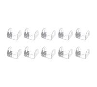 sourcing map 10 Pcs U Bracket for 1.77" Panels, 44 x 50 x 33mm Metal U Shaped Fasteners Brackets for Guardrail or Partitions Connection, Silver