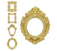 sourcing map 10 Pcs Vintage Resin Picture Frames, Mini Picture Frames Oval Rectangle Wall Hanging Frames Display Frame Photo Holder for Home Wall Jewelry Display Hotel Decor, Bronze