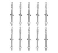 sourcing map 10 Pcs Wedge Anchors, 5/16" x 4" Stainless Steel Concrete Anchors Bolts, Heavy Duty Standard Fastener for Cement Wall Base Bracket (Include Washers Nuts, Silver Tone)