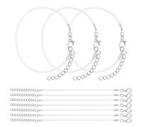 sourcing map 10 PCS White Bracelet Cord, 9" Adjustable Friendship Bracelet 1.5mm Waxed Polyester Cord with Lobster Clasp Bracelet String for Bracelet Making Jewelry DIY Craft