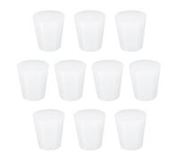 sourcing map 10 Pcs White Silicone Solid Rubber Stoppers, Tapered Plugs Lab Seal Tube Stopper Plugs for Drainpipe Sinks Industry and Laboratories, 19mm to 26mm Dia