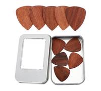 sourcing map 10 Pcs Wood Guitar Pick, 2.5mm Wood Guitar Picks with Storage Box for Electric, Acoustic, Bass Guitars, Black