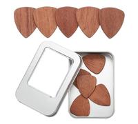sourcing map 10 Pcs Wood Guitar Pick, 2.5mm Wooden Guitar Picks with Storage Box for Electric, Acoustic, Bass Guitars, Brown